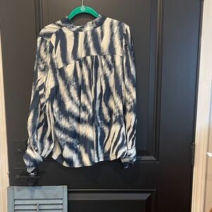 Mason Black and White Zebra Print Blouse